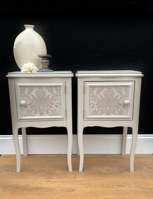 Pair of French Bedside Cabinets.