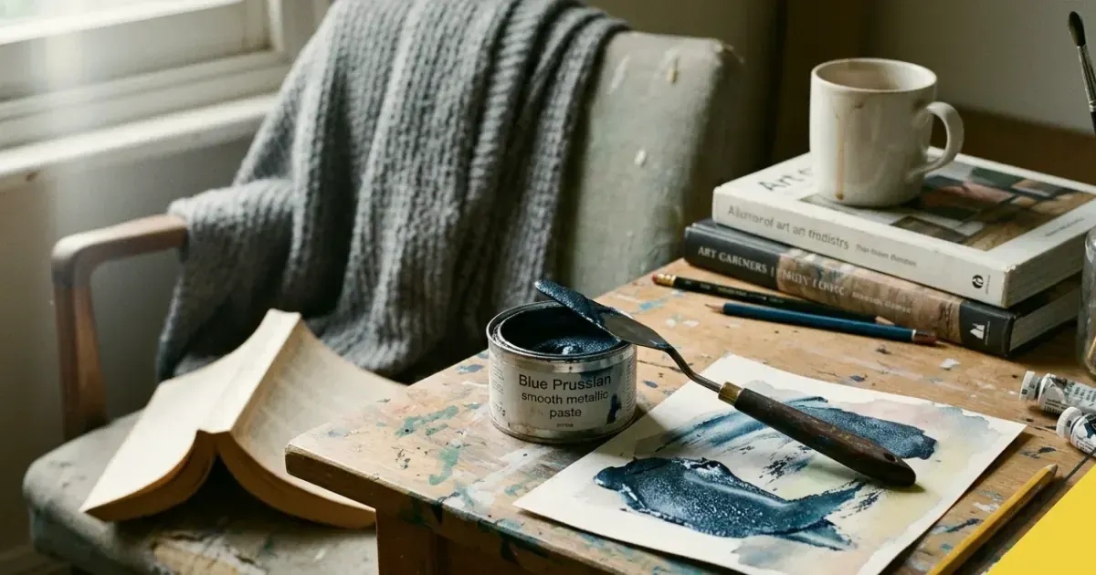 Working with Blue Prussian Smooth Metallic Paste