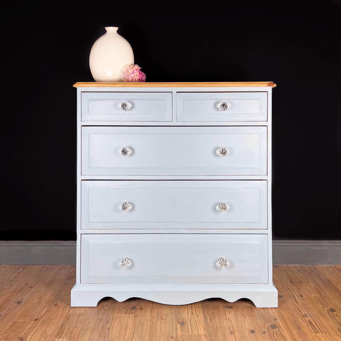 Blue chest of four drawers