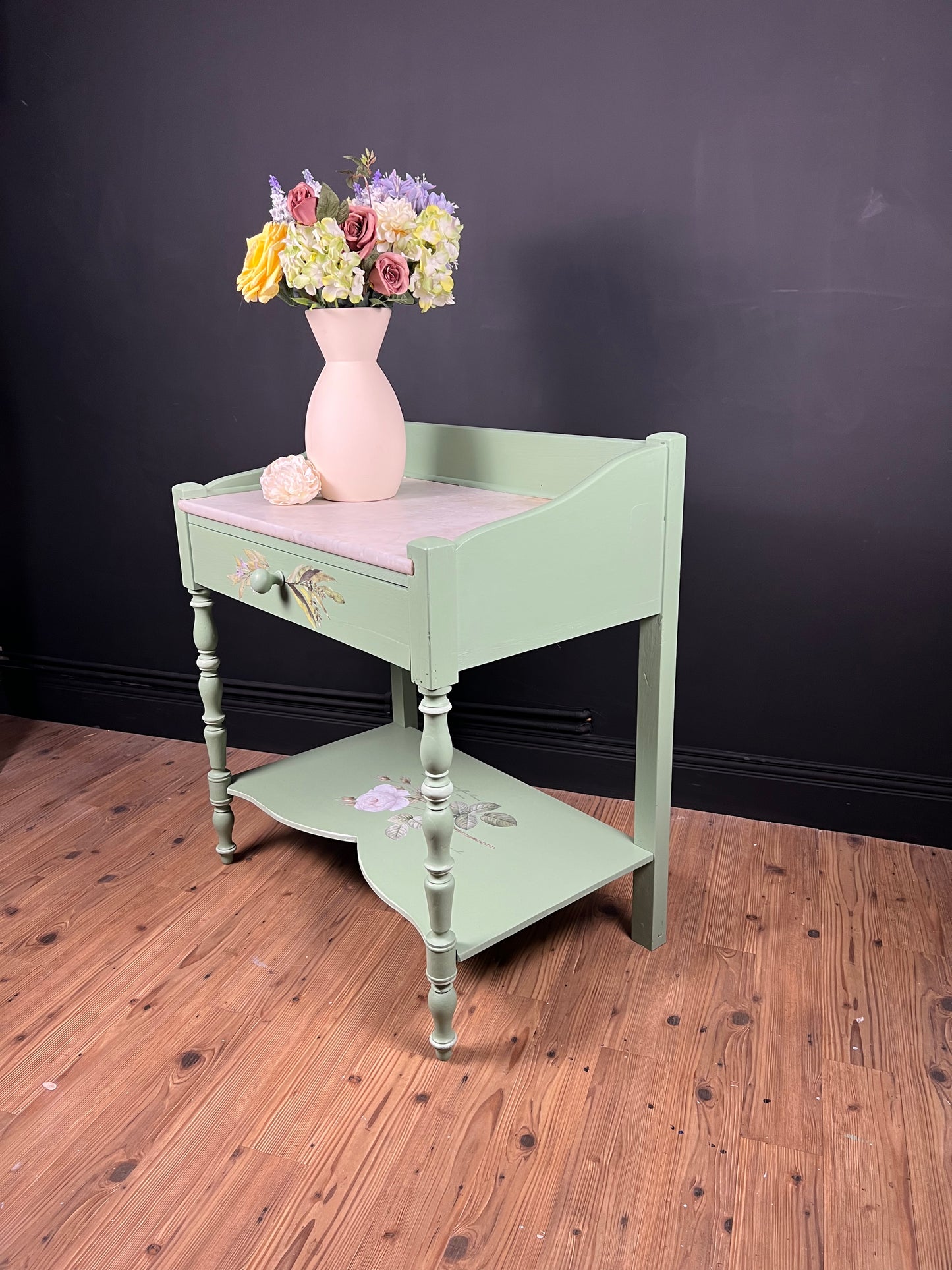 French Vintage marble topped washstand