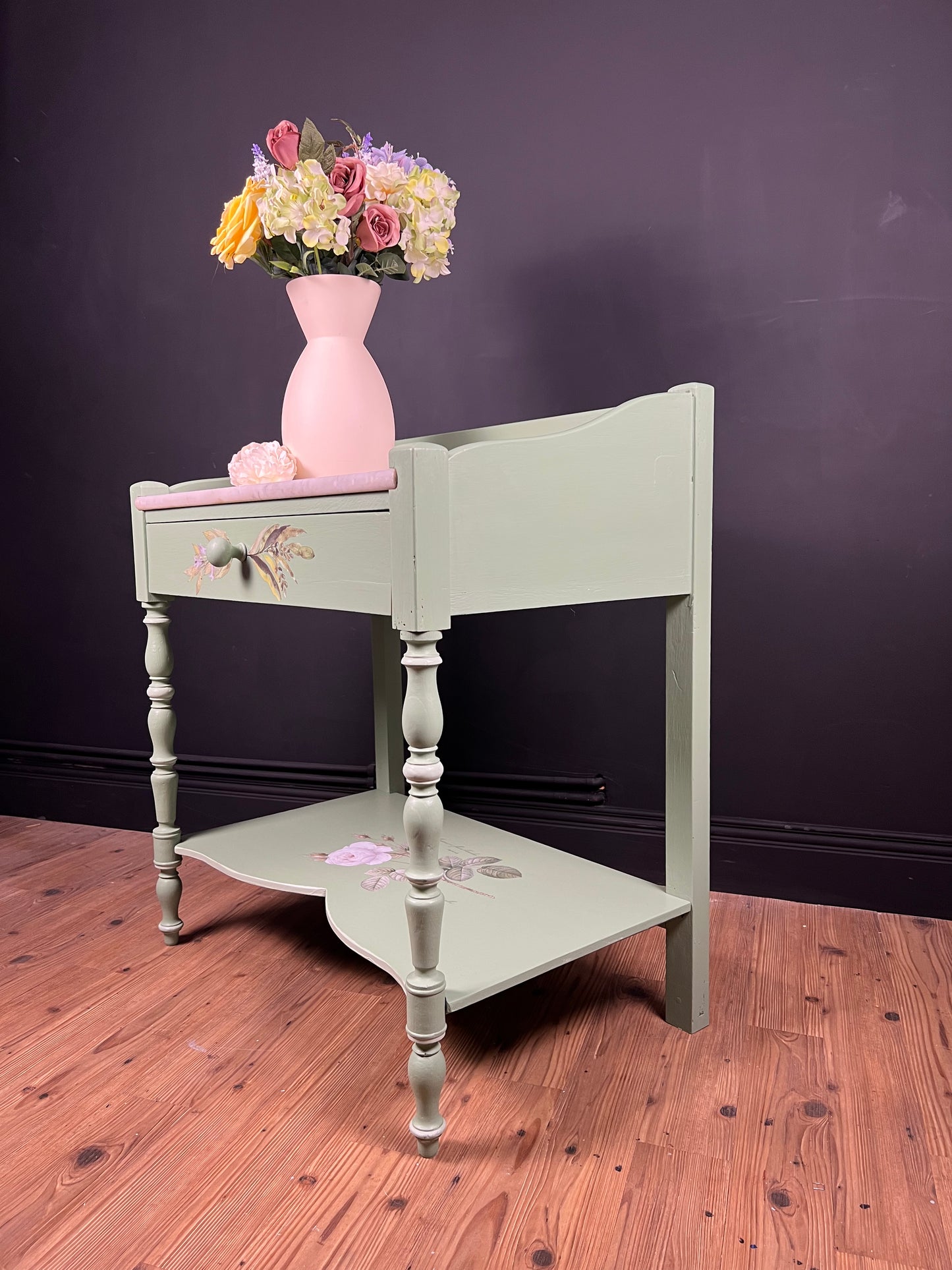 French Vintage marble topped washstand